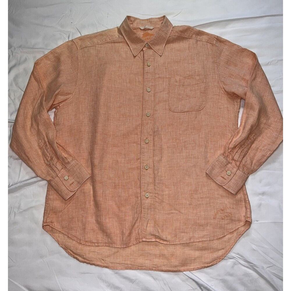 Tommy Bahama Peach Linen Button-Down Shirt